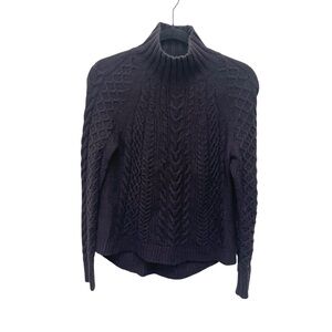 Ann Taylor Chunky Knit Wool Alpaca Sweater Size XS in Black